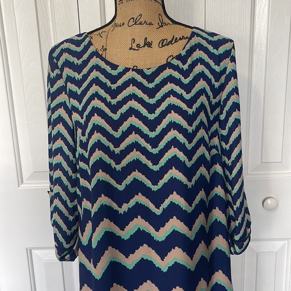 Luxology Blue Pattern Dress - Picture 2 of 8